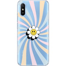 Mobilpad Redmi 9A Uyumlu Papatya Desenli Şeffaf Telefon Kılıfı