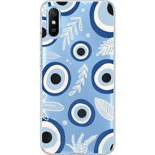 Mobilpad Redmi 9A Uyumlu Nazar Boncuğu Desenli Şeffaf Telefon Kılıfı