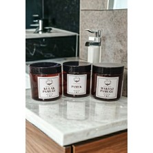 Bohhem 3lü Set Plastik Amber Kavanoz Banyo Düzenleyici Pamukluk Kulak Pamuğu Makyaj Pamuğu Pamuk