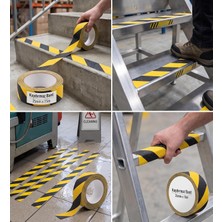 Kawin Genel Sarı Siyah Kaydırmaz Bant (25 mm x 15 M) - Güçlü Yapışkanlı Kaymayı Önleyici Güvenlik Bandı, Merdiven ve Basamak Için Tırtıklı Anti Slip Bant