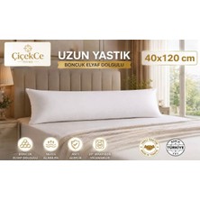 ÇİÇEKCE HOME Uzun Yastık 40X120 Dekoratif Çok Amaçlı %100 Boncuk Silikon Elyaf Dolgulu 1 Adet