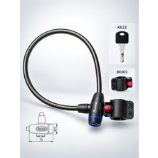 Heugers Zedonyon 12X1200 Anahtarlı Çelik Halat Bisiklet & Scooter Kilidi - Elektrikli, Katlanır, Dağ ve Şehir Bisikleti Uyumlu