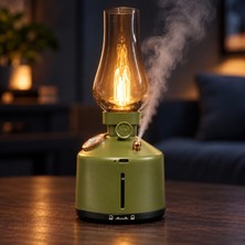 CoverZone Nostaljik Gaz Lambası Tasarımlı Şarjlı Hava Nemlendirici 260 Ml, Gece Işıklı, 2 Püskürtme Modlu, Kademesiz Işık Ayarlı, Usb-C Masaüstü Buhar Cihazı, LA-0621-2