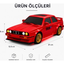 Craftivio Uzaktan Kumandalı Bmw E30 Rc Drift Arabası 1:16 Ölçek 4x4 Şarjlı Işıklı Model Araba 30+ Km/h