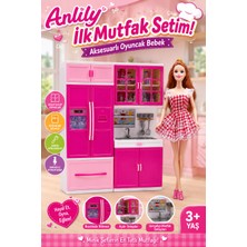 Craftivio Anlily Ilk Mutfak Setim ve 30 cm Aksesuarlı Oyuncak Bebek - Kız Çocuk Evcilik Oyuncakları