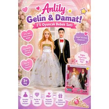Craftivio Anlily Gelin ve Damat 2'li Oyuncak Bebek Seti 30 cm Hareketli Eklemli Kız Çocuk Evcilik Oyuncağı