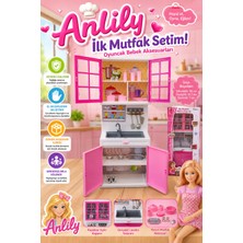 Craftivio Anlily Ilk Mutfak Setim Aksesuarlı Pembe Oyuncak Evcilik Seti - Oyuncak Bebek Aksesuarları (35 Cm)