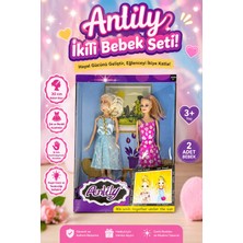 Craftivio Anlily Ikili Oyuncak Bebek Seti 30 cm Şık Kıyafetli Kız Çocuk Evcilik Oyuncağı