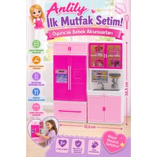 Craftivio Anlily Ilk Mutfak Setim - Çift Modüllü Buzdolaplı ve Lavabolu Oyuncak Mutfak Aksesuar Seti