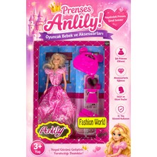 Craftivio Anlily Fashion World Pembe Elbiseli Prenses Oyuncak Bebek ve Aksesuarları 30 cm