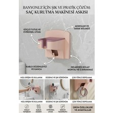 Kitchen Dream Yapışkanlı Duvara Monte Saç Kurutma Makinesi Askısı - Kablo Tutuculu Banyo Düzenleyici Organizer
