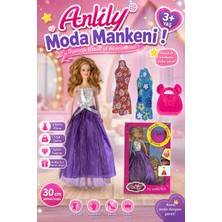 Craftivio Anlily Moda Mankeni Oyuncak Bebek 30 cm - 3 Farklı Elbise ve Çanta Aksesuarlı Eklemli Bebek