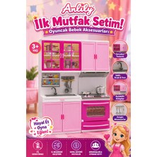 Craftivio Ilk Mutfak Setim 3+ Yaş Zengin Aksesuarlı ve Açılabilir Dolaplı Eğitici Oyuncak Evcilik Seti