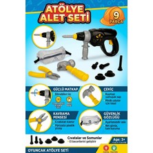 Craftivio Atölye Alet Seti 9 Parça Pilli Matkaplı Oyuncak Tamir Seti - Eğitici Çocuk Oyuncağı