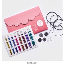 Knitpro Zing Deluxe Değiştirilebilir Misinalı Şiş Seti – 13 cm