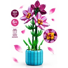 Craftivio Yapı Blokları Oyuncak Çiçek Yapım Seti 101 Parça Dekoratif Saksı Bitkisi 6+ Yaş