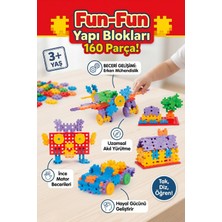 Craftivio Fun-Fun 160+ Parça Eğitici Yapı Blokları Seti - 3 Yaş+ Okul Öncesi Yaratıcı Oyuncak, Motor Becerileri Geliştiren Stem Bloklar