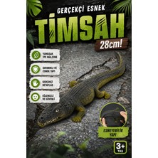 Craftivio Gerçekçi Esnek Timsah Figürü 28 cm Uzayan Yumuşak Dokulu Sürüngen Oyuncak