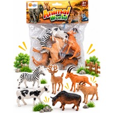 Craftivio 6'lı Hayvan Figür Seti – Zebra, Geyik, Keçi, Inek ve Karışık Hayvan Oyuncakları – 3+ Yaş