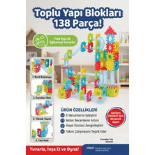 Craftivio 138 Parça Bilyalı Yapı Blokları Eğitici Zeka Geliştirici Labirent Oyuncak Seti 3+ Yaş