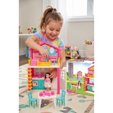 Craftivio 2 Katlı Eşyalı Oyuncak Ev ve Bebek Seti - Tam Donanımlı Pembe Evcilik Oyun Seti