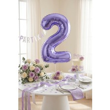 Partixa 32 Inç Mor Rakam 2 Folyo Balon