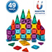 Craftivio Manyetik Yapı Blokları 49 Parça Eğitici Zeka Oyunu Metal Kutulu Seyahat Oyuncağı Stem