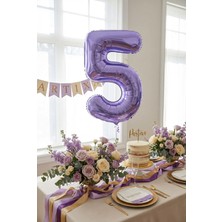 Partixa 32 Inç Mor Rakam 5 Folyo Balon