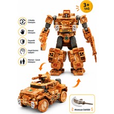 Craftivio Dönüşen Robot ve Askeri Jip Oyuncak 2'si 1 Arada Kamuflaj Renkli Özel Harekat 3+ Yaş