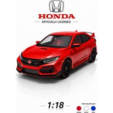 Craftivio Resmi Lisanslı 1:18 Honda Civic Type R Fk8 Metal Diecast Model Araba Kırmızı - Işıklı ve Süspansiyonlu