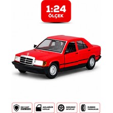 Craftivio Bburago 1:24 Ölçek Mercedes-Benz 190 E 2.6 Kırmızı Diecast Metal Model Oyuncak Araba