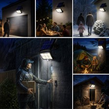 Hereveoyuncak 160 LED Solar Bahçe Aydınlatması, 6'lı Güneş Panelli LED Lamba, 5 Metre Kablolu ve Kumandalıı