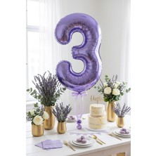 Partixa 32 Inç Mor Rakam 3 Folyo Balon