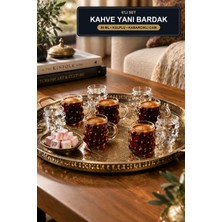 Viracasa 6'lı Kulplu Kahve Yanı Bardak 90 ml Kabarcıklı Üzüm Desenli Cam Su Bardağı Seti