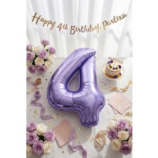Partixa 32 Inç Mor Rakam 4 Folyo Balon