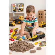 Craftivio Art Craft Forklift Operatörü Oyun Kumu Seti 750 gr Kinetik Kum Inşaat Oyuncak Iş Makinesi 3+ Yaş