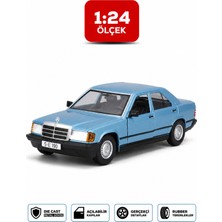 Craftivio Bburago 1:24 Ölçek Mercedes-Benz 190 E 2.6 Mavi Diecast Metal Model Oyuncak Araba