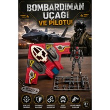 Craftivio Sesli ve Işıklı Bombardıman Uçağı ve Robot Pilot Figürlü Askeri Oyun Seti