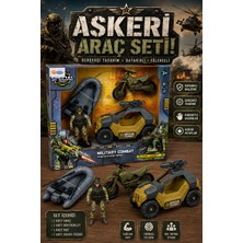 Craftivio Özel Harekat Askeri Araç Seti - Oyuncak Jip, Motor, Bot ve Asker Figürü (4'lü Set)