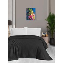 Myg Plus 220X240 Çift Kişilik Siyah Pike – Modern Kare Desenli, Yumuşak ve Nefes Alabilen Yatak Örtüsü, Dört Mevsim Kullanım, Makinede Yıkanabilir