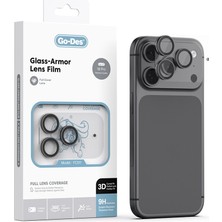 Go-Des iPhone 18 Pro Uyumlu Go Des FC011 Glass Armor Serisi Kamera Lens Koruyucu Siyah