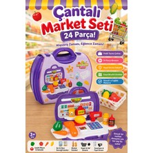 Craftivio Çantalı Market Seti 24 Parça Oyuncak Yazar Kasa ve Sebzeler Eğitici Evcilik Oyuncakları (3+ Yaş)