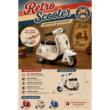 Craftivio Retro Tasarım Metal Oyuncak Motor Maket Scooter 10 cm