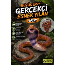 Craftivio Gerçekçi Büyük Boy Esnek Oyuncak Yılan 30 cm Çıngıraklı Yılan Figürü Şaka Malzemesi