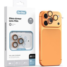 Go-Des iPhone 17 Pro Uyumlu Go Des FC011 Glass Armor Serisi Kamera Lens Koruyucu Turuncu