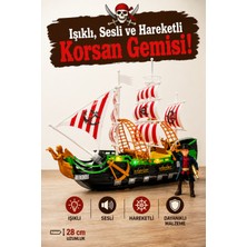 Craftivio Sesli ve Işıklı Hareketli Oyuncak Korsan Gemisi 28 cm - Korsan Figürlü Set (Piller Dahil)