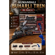 Craftivio Uzaktan Kumandalı Gerçek Buharlı ve Işıklı Klasik Oyuncak Tren Seti 16 Parça