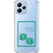 Mobilpad Redmi 12 Uyumlu Feeling Lucky Desenli Şeffaf Telefon Kılıfı