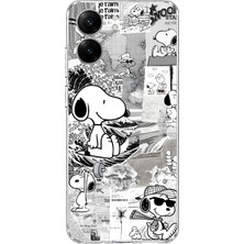 Mobilpad Redmi 13C Uyumlu Snoopy Desenli Şeffaf Telefon Kılıfı