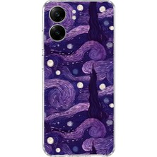 Mobilpad Redmi 13C Uyumlu Van Gogh Desenli Şeffaf Telefon Kılıfı